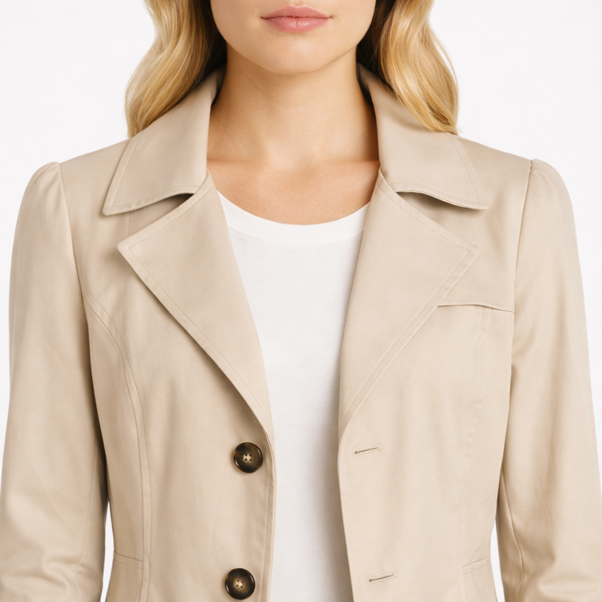 Tailored Longline Trench Coat with Button Front